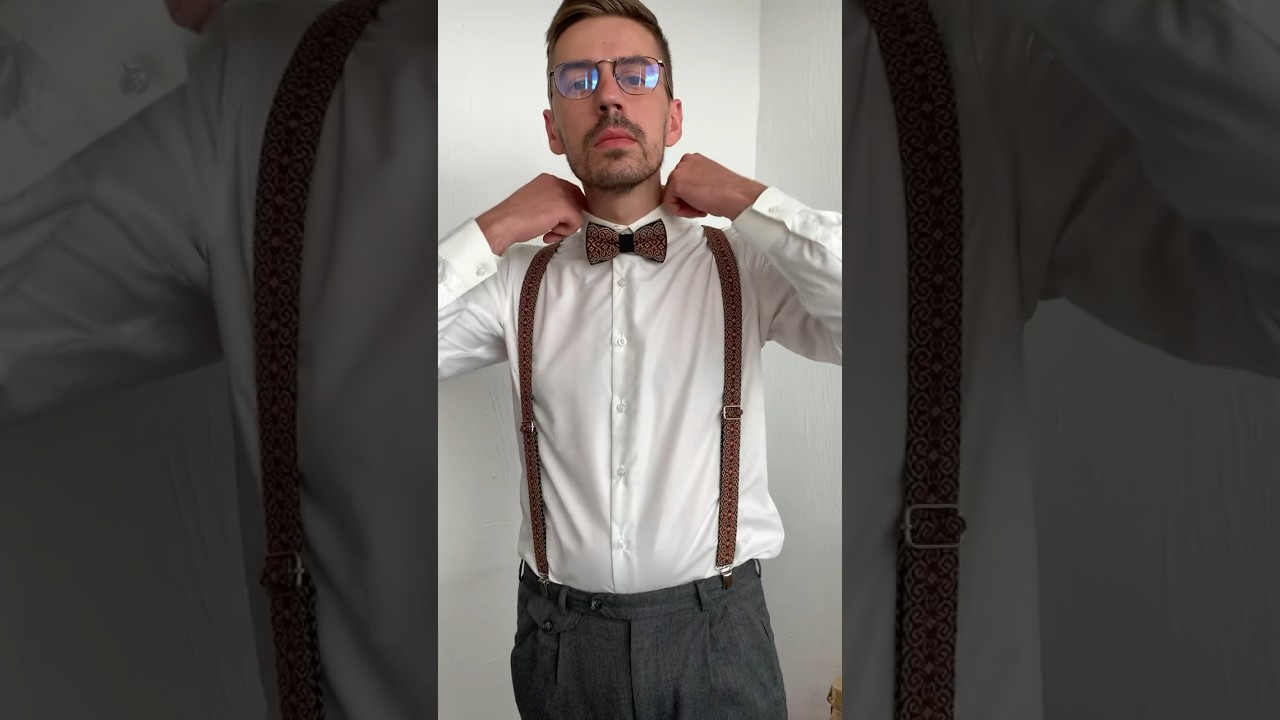 Men&rsquo;s set bow tie and suspenders with embroidery #suspenders #bowtie #menstyleguide