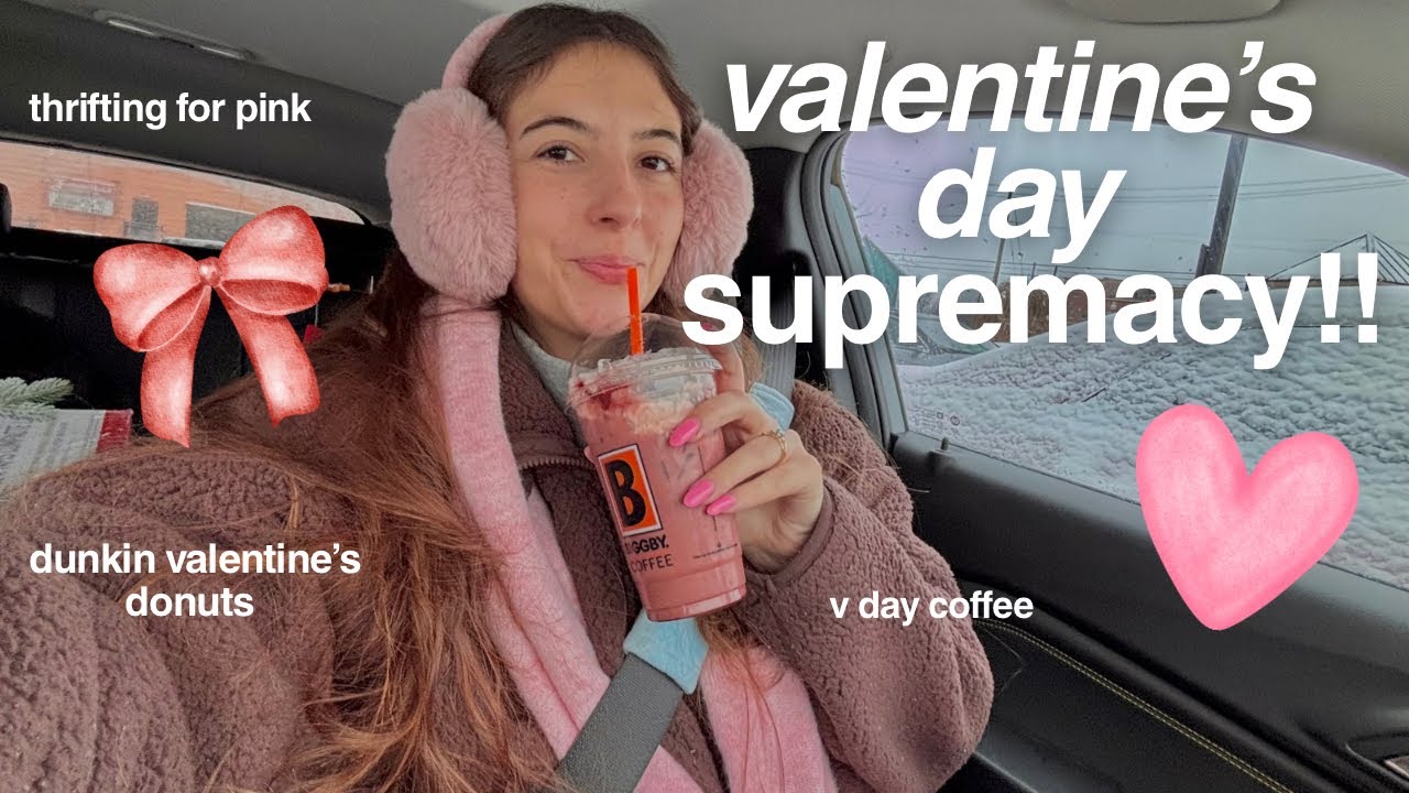 valentine’s day is the most underrated holiday season..?! | v day thrifting, coffee, treats + more💌💓