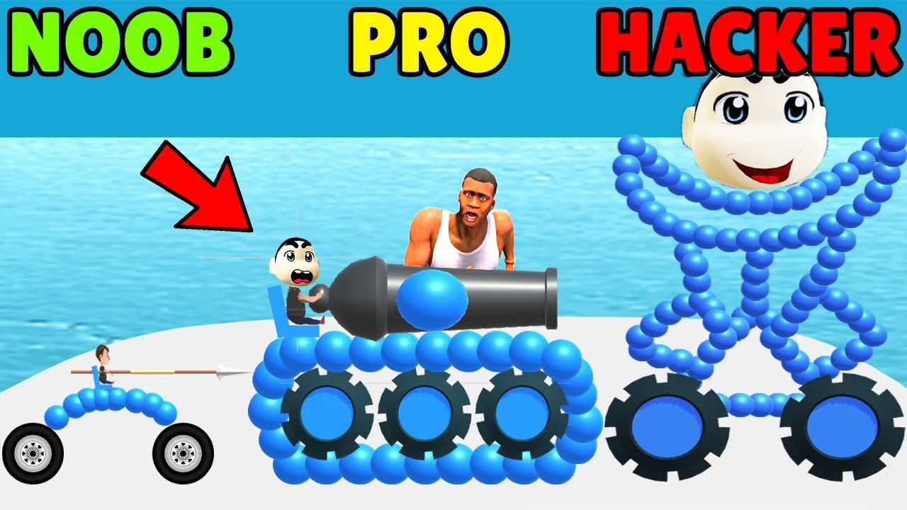 SHINCHAN Making Monster CARS | NOOB vs PRO vs HACKER In Draw Joust | CHOP AMAAN-T | Funny Game Hindi