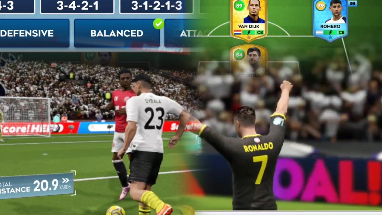 How 3-5-2 Formation changes Help Ronaldo to Score Vs Manu & Mancity🏆😱 Dream league Soccer Game.