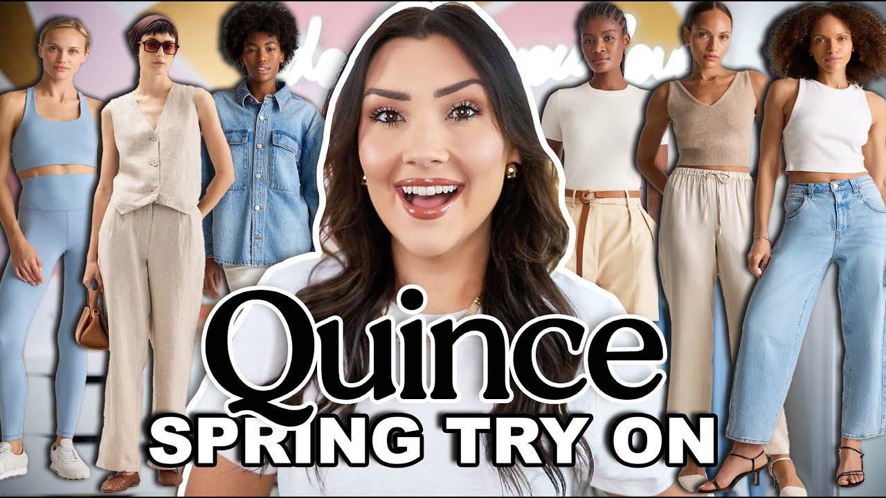 QUINCE SPRING HAUL 2025 🖤 WARDROBE STAPLES 😍 LUXURY FOR LESS #quincehaul