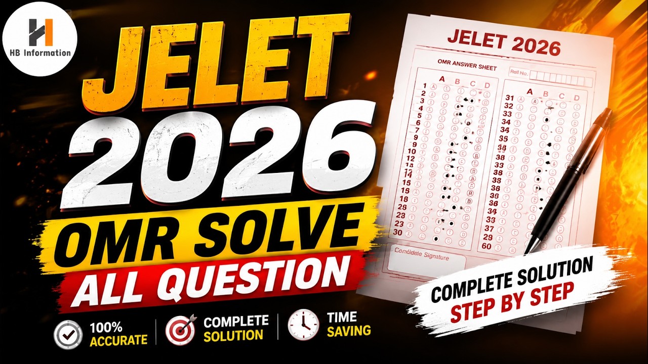 JELET 2026 OMR Solution | All Questions Solved | Complete Answer Key