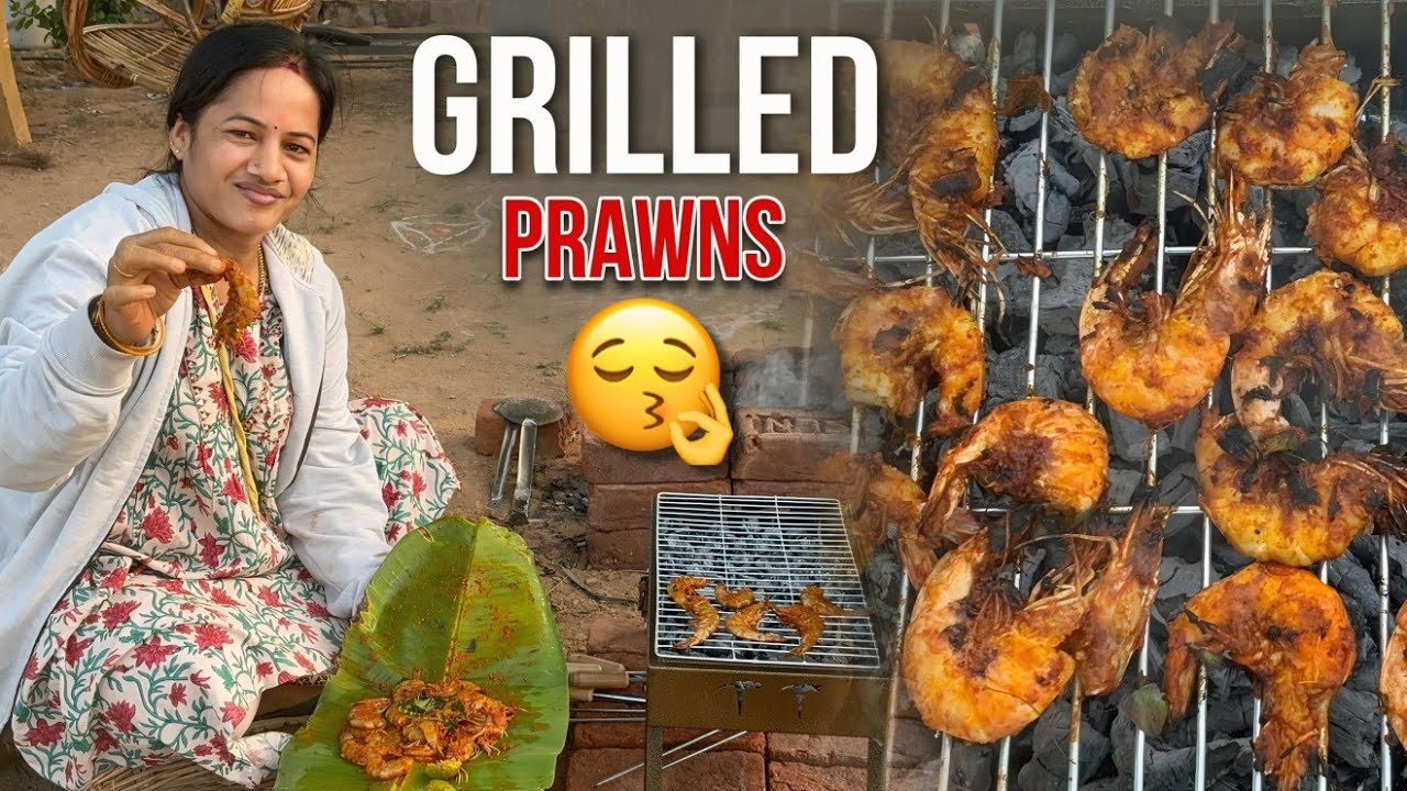 ల్యాండ్ లో గ్రిల్ల్డ్ ప్రాన్స్🦐🦐ట్రై చేశా😊😋  