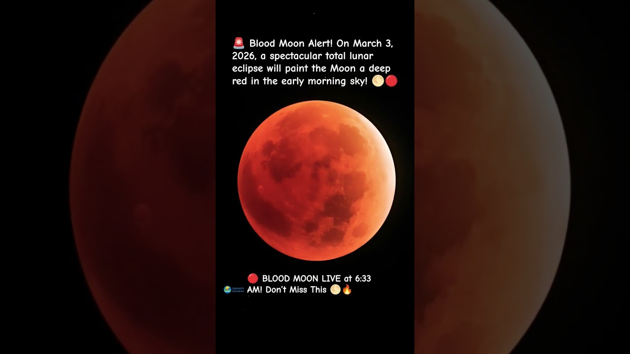 🔴 BLOOD MOON LIVE at 6:33 AM! Don&rsquo;t Miss This 🌕🔥#space