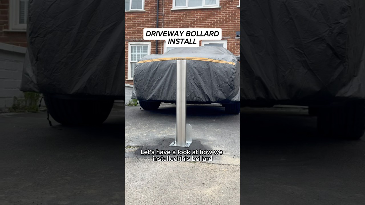 Driveway Bollard Install in London #vehiclesecurity #homesecurity #bollards