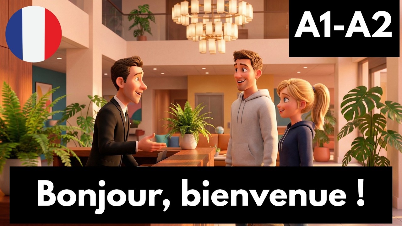 French Conversation for Beginners (A1) | Animated Story: Travel to Paris ✅A1-A2