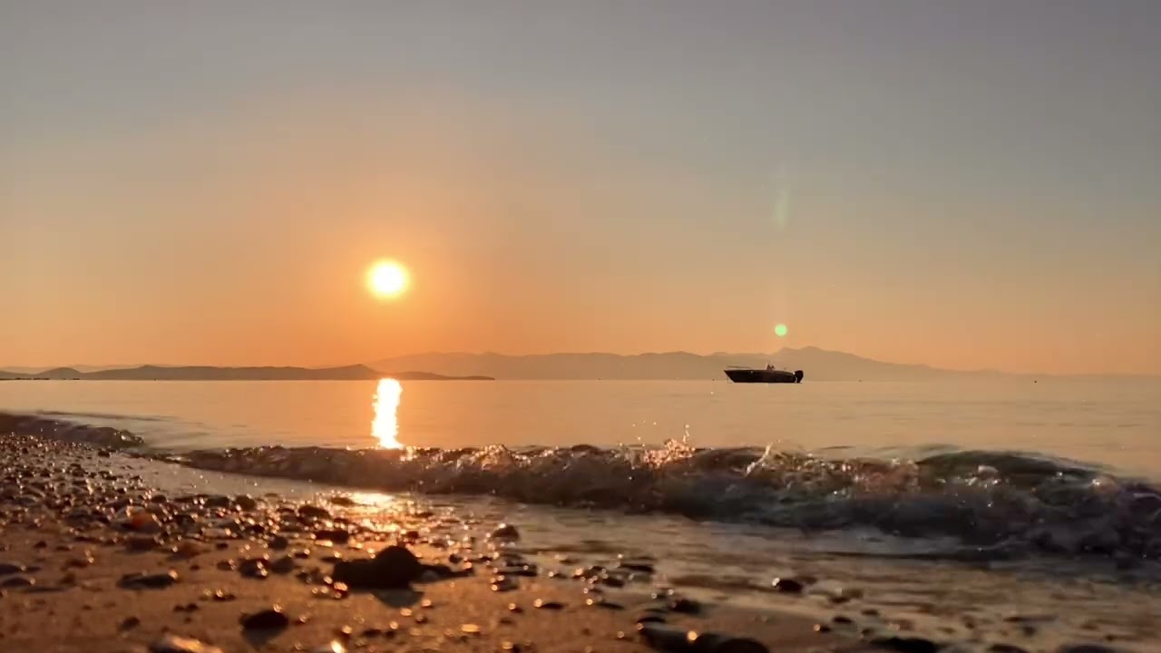 Relaxing Sea Waves Sound ASMR Sunrise in Greece
