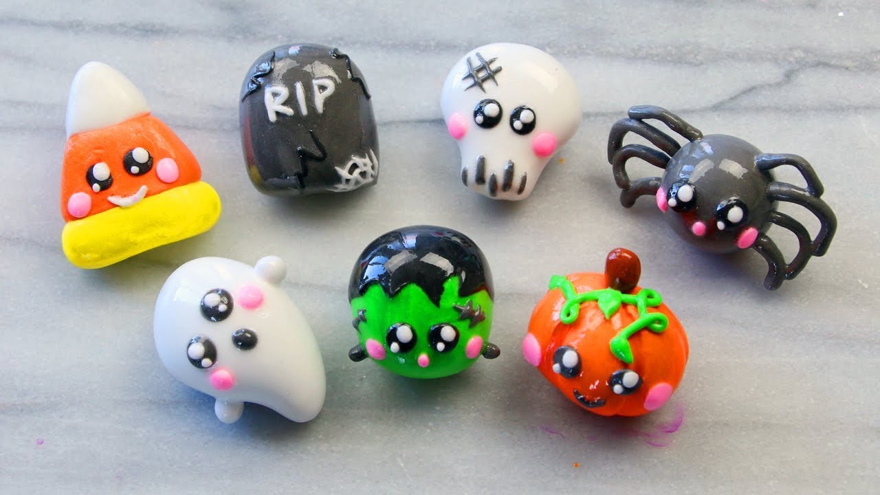 How to Make Cute Halloween Themed Clay Art! Satisfying Clay Cracking ASMR Video Compilation #14!