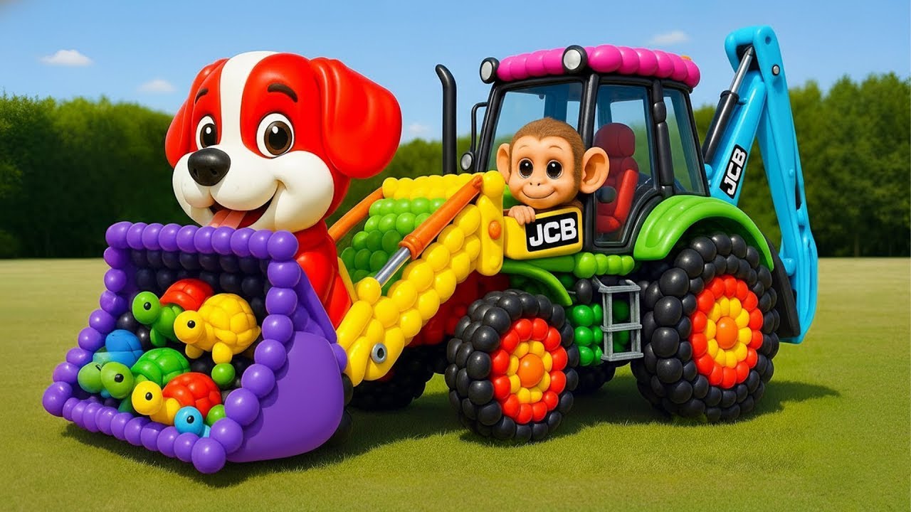 The mascot vibrato assistant JCB and Tractor placed on the football field is popular, co produced