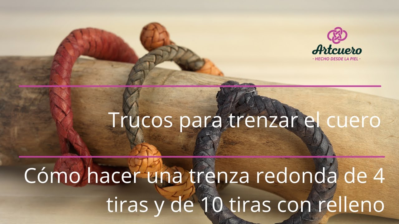 Trucos para trenzar cuero. Cómo hacer una trenza redonda de cuero 4 tiras y de 10 tiras.