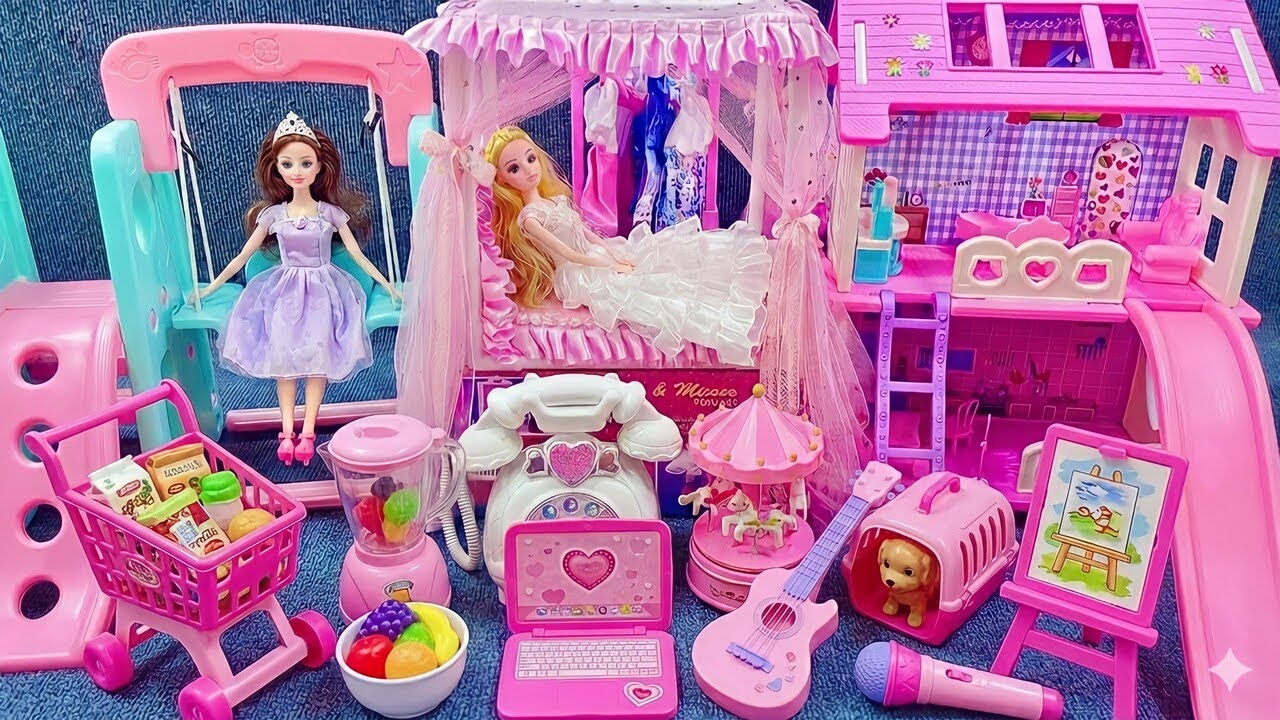 9 minutos de satisfacción con el unboxing del adorable set de casa de la princesa Barbie ASMR|Reseña