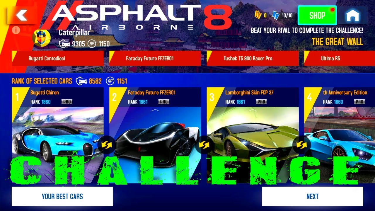 Asphalt 8 Airborne: Bugatti Chiron Challenge