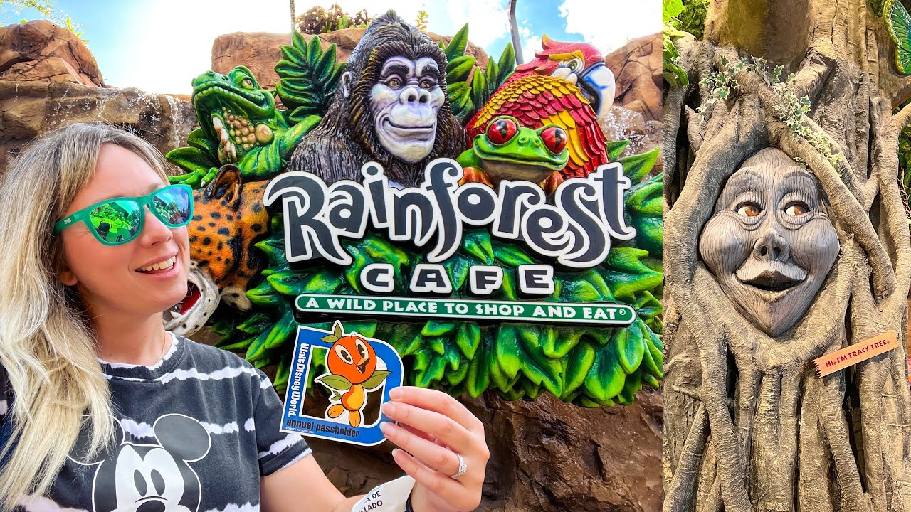 Disney Springs Rainforest Cafe Full Dining Experience! Food, Theming, Volcano, Shopping & More!