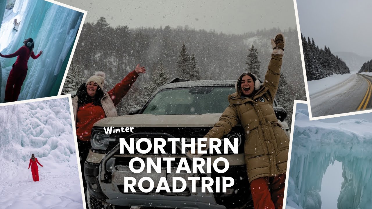 WINTER ROADTRIP TO NORTHERN ONTARIO! Lake Superior + Ice Caves + Bridal Veil Falls | Vlog ❄️ 