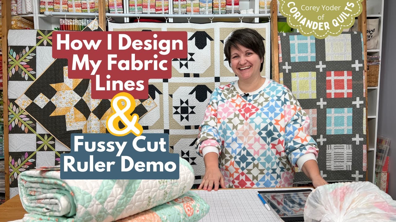 Omnigrid Fussy Cut Ruler Demo, Designing a Fabric line, Scrappy Irish Chain FINISH!