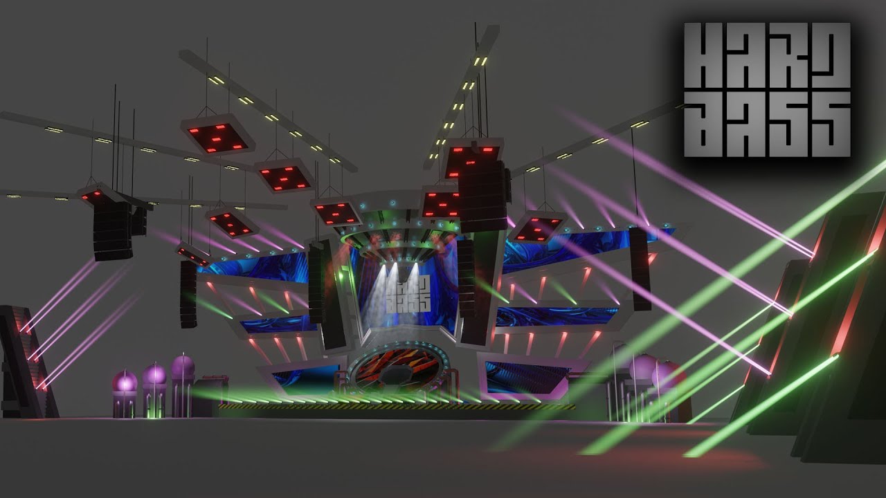I build the Hardbass stage 2019 in blender.