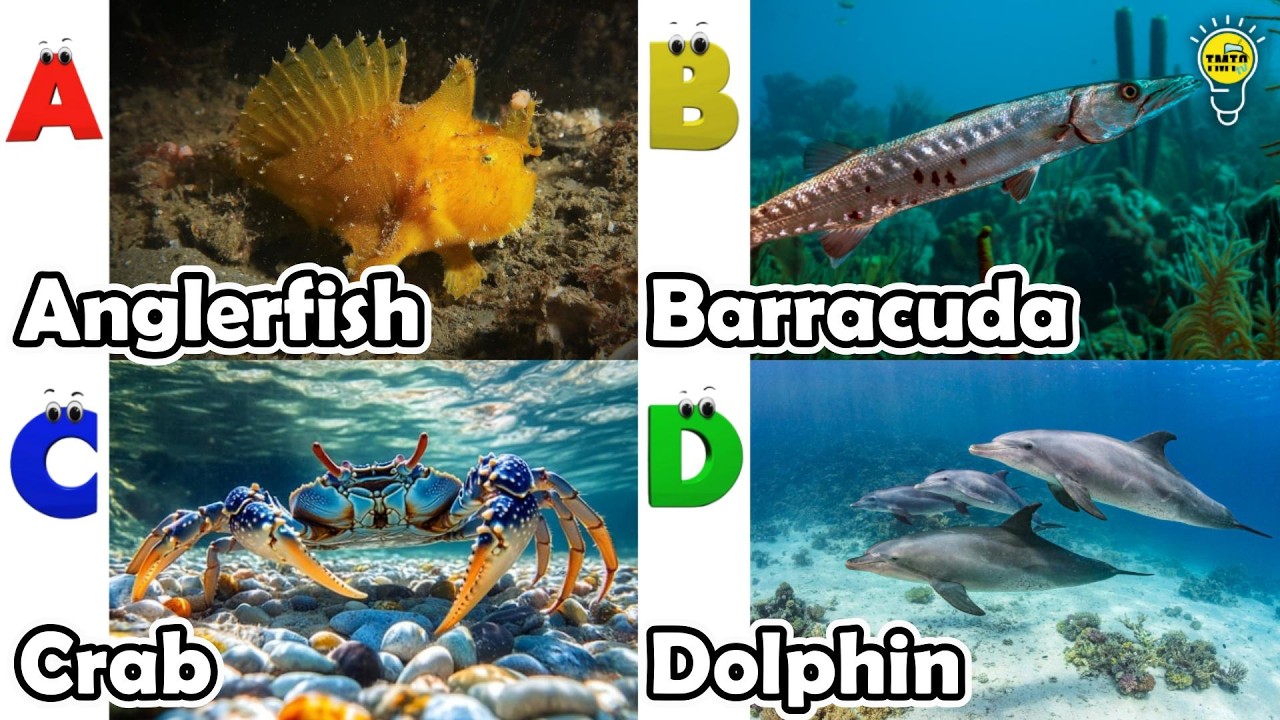 ABC Sea Animals song | Learn Alphabets | English and Animals for Kids | #anglerfish