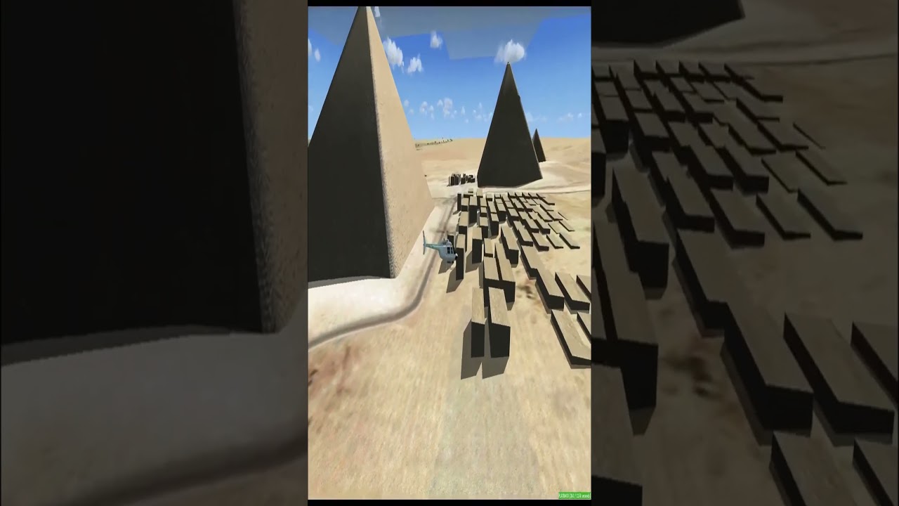 Bell Jetranger 206 Flying over Pyramids of Giza, Egypt Short