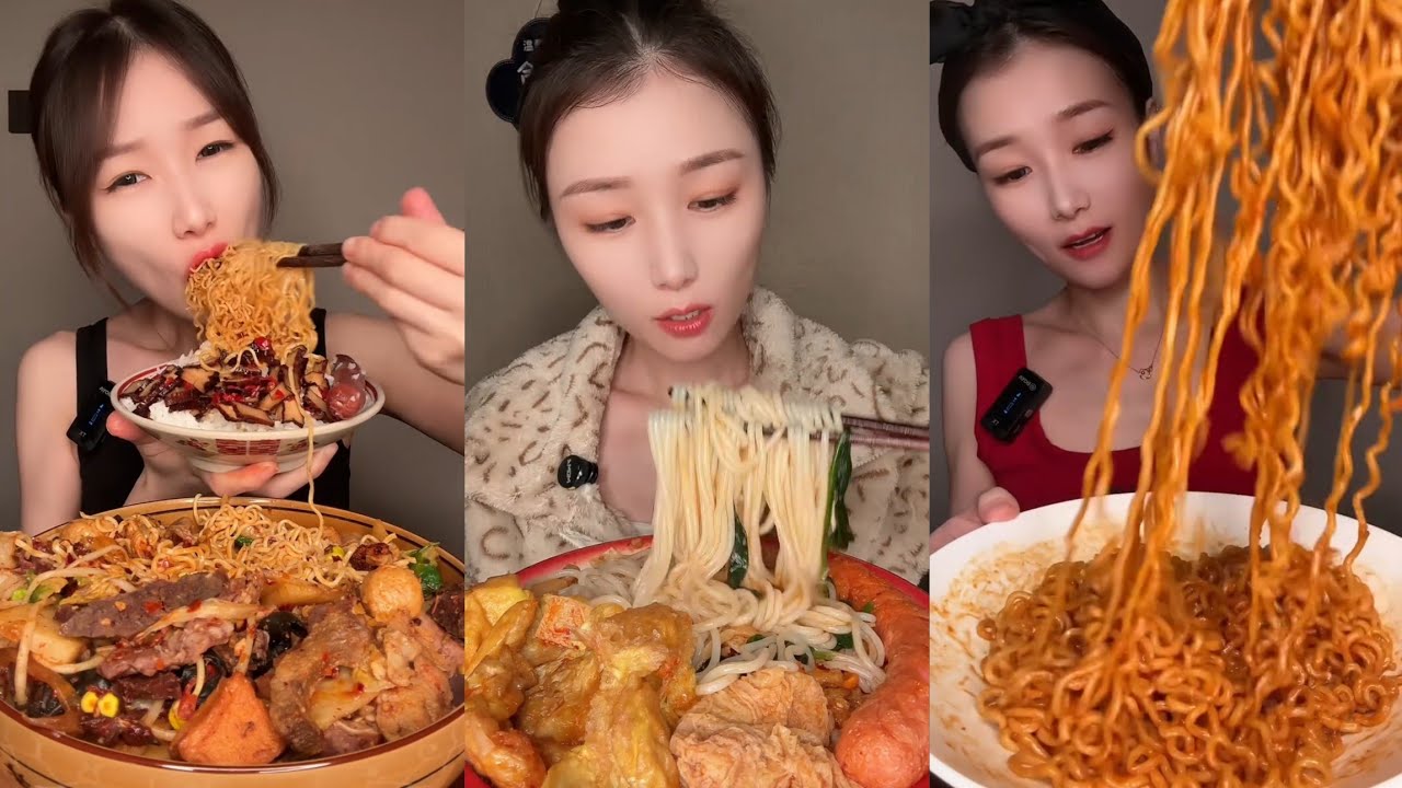 Mukbang part: Eating spicy 🥵 noodles frie noodles🍜with Chinese food #food #foodie #cook #yummy 