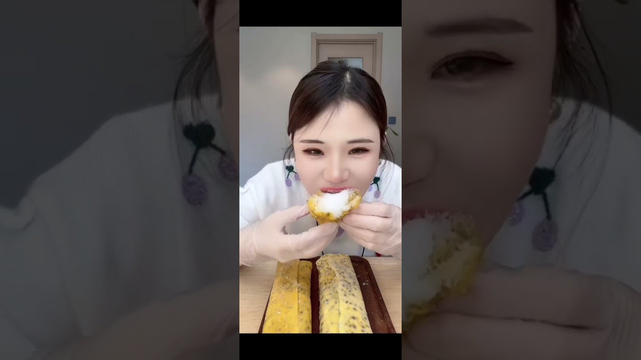 YY FROZEN PASSION FRUIT ICE EATING ASMR//ONLY BITES AND SWALLOWING 💛💛💛