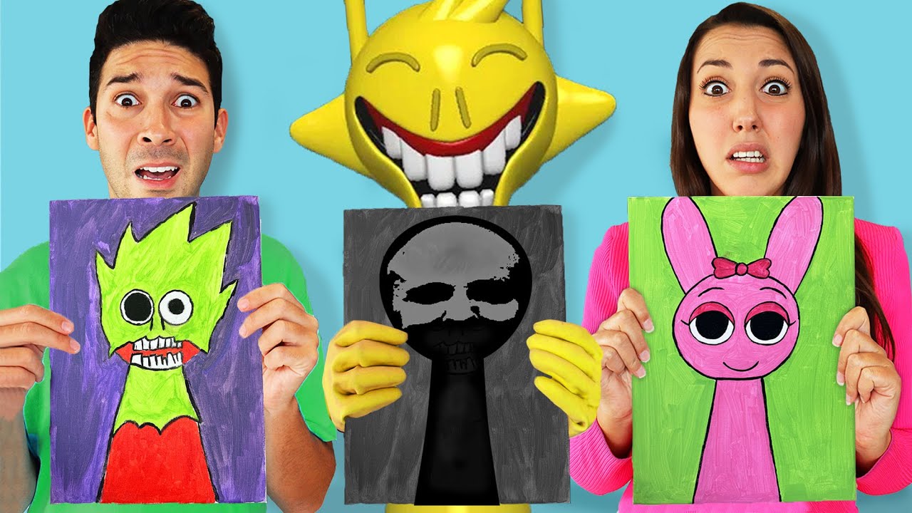 CHI DISEGNA LO SPRUNKI PI&Ugrave; BELLO VINCE CONTRO IL DOTTOR TIMOTI! Sprunki nella vita reale