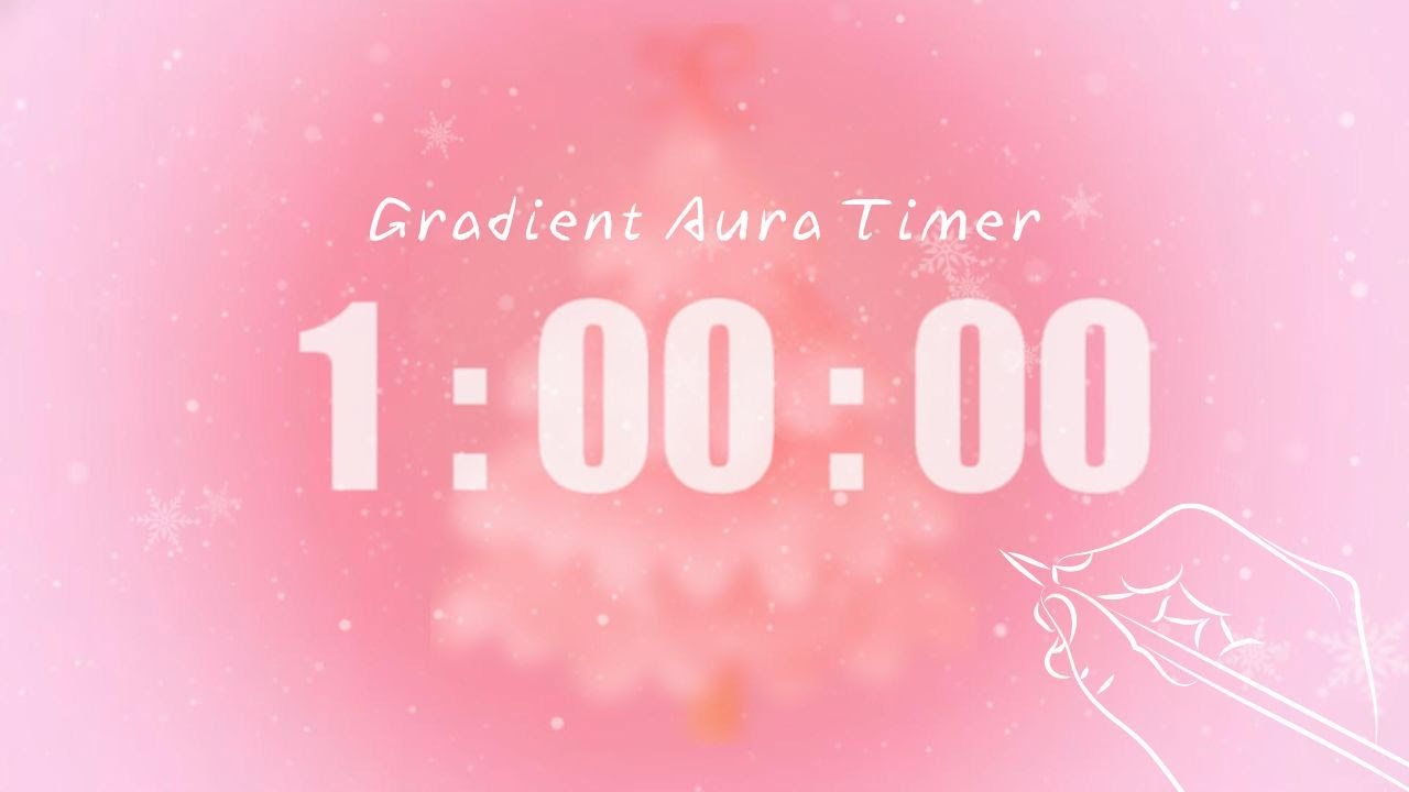 🎄 1 Hour Silent Christmas Study Timer | Soft Alarm Only | Pink Tree Aesthetic | ADHD-Friendly