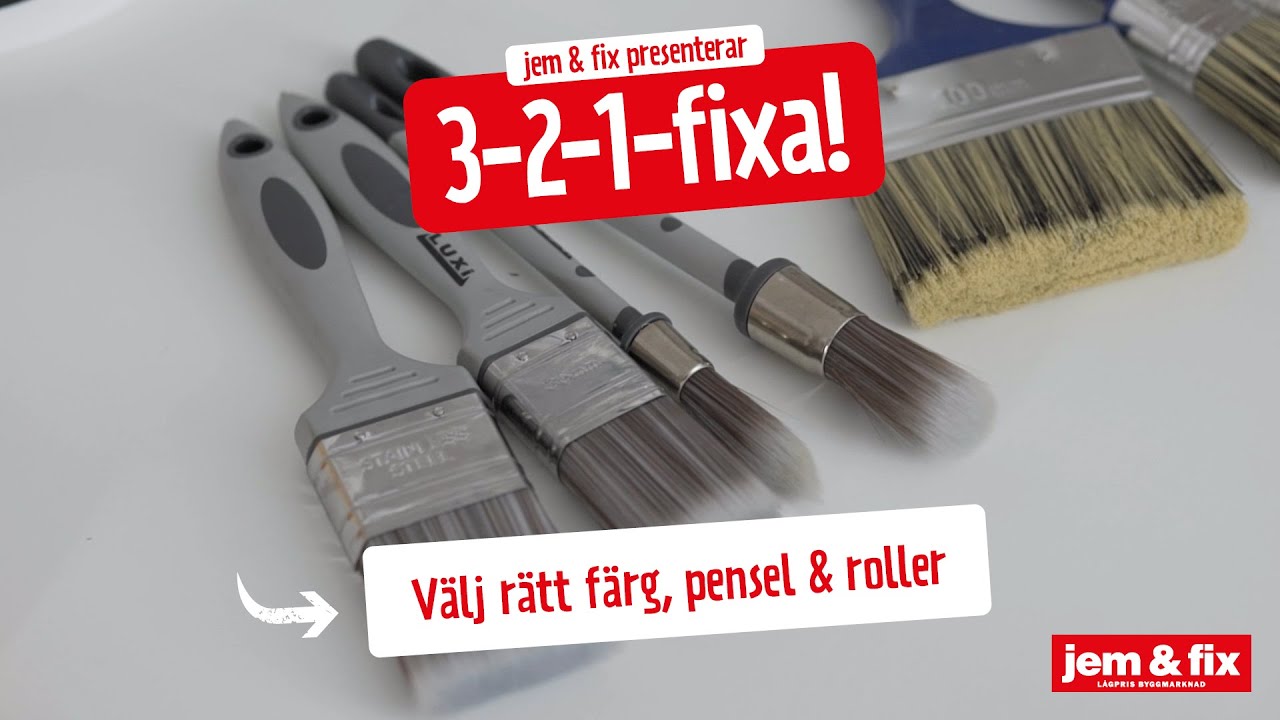V&auml;lj r&auml;tt f&auml;rg, pensel & roller | jem & fix