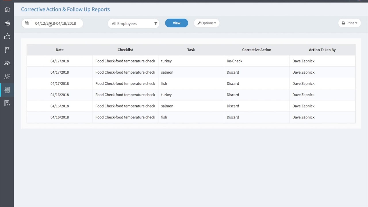 How to View the Corrective Action Follow-Up Report Within Zip HACCP