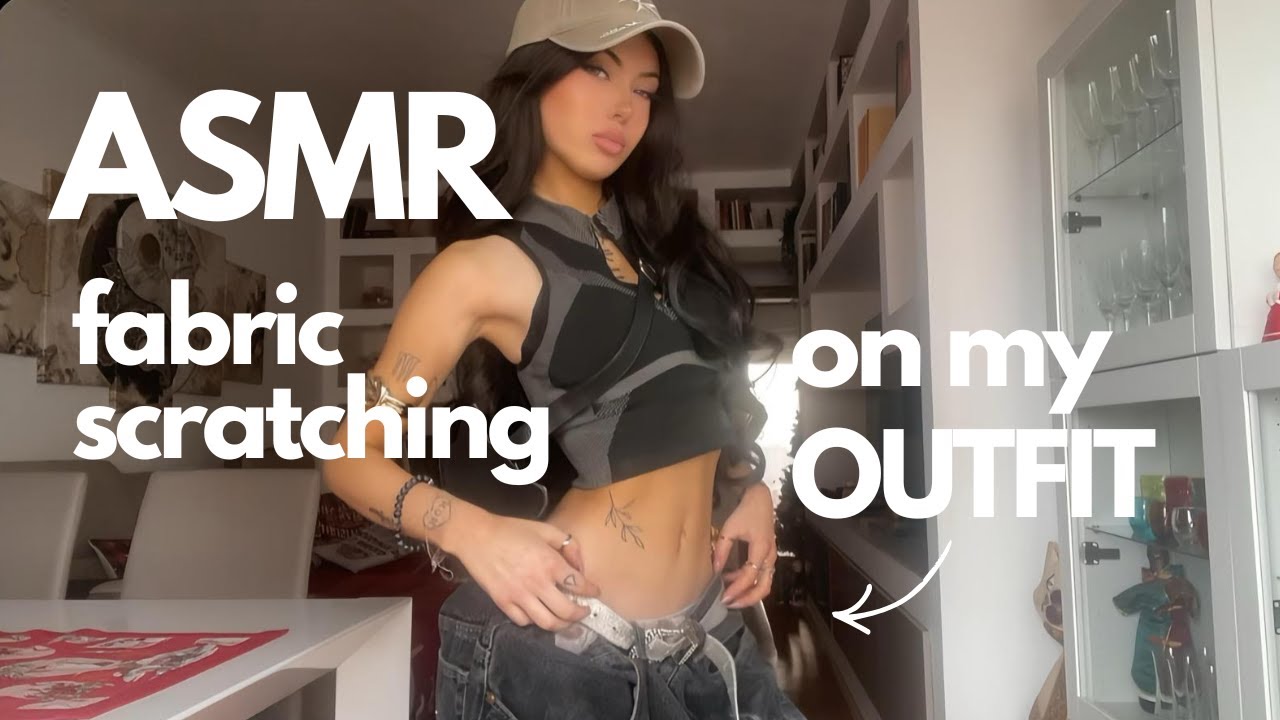 ₊˚⊹♡ ASMR - FABRIC SCRATCHING ON MY OUTFIT💕😽