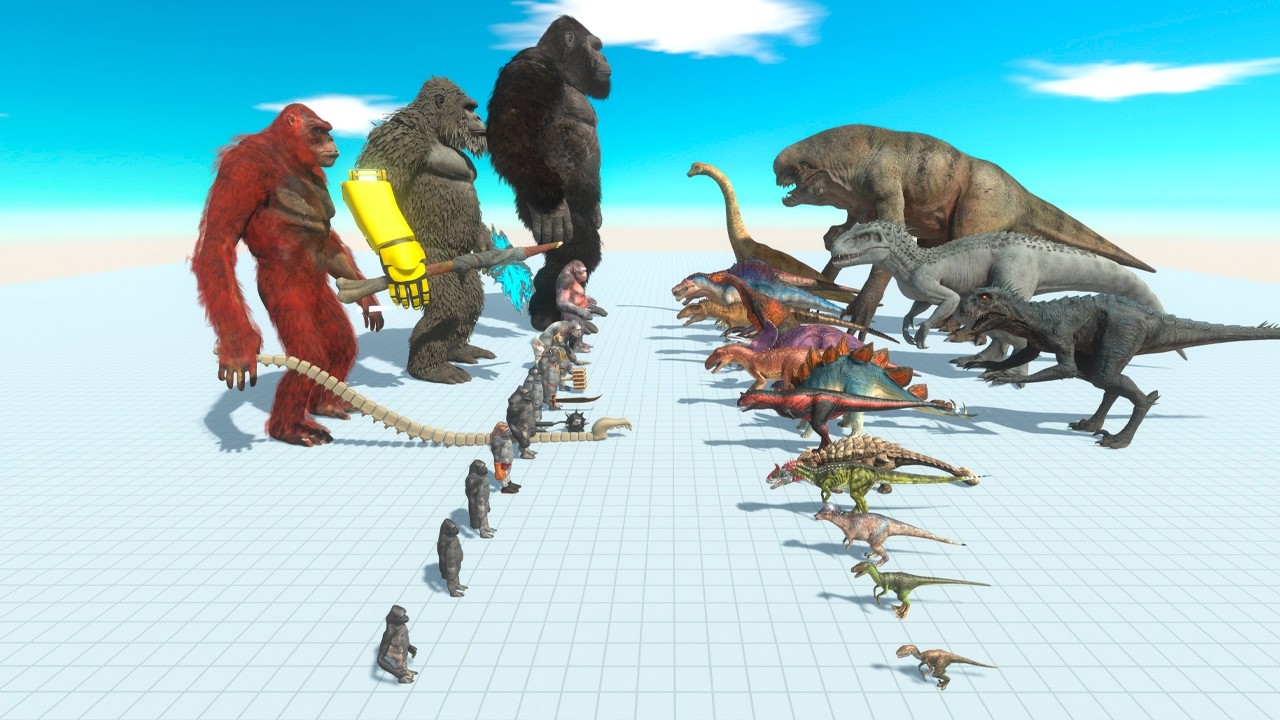 Dinosaurs vs Primates War - Animal Revolt Battle Simulator