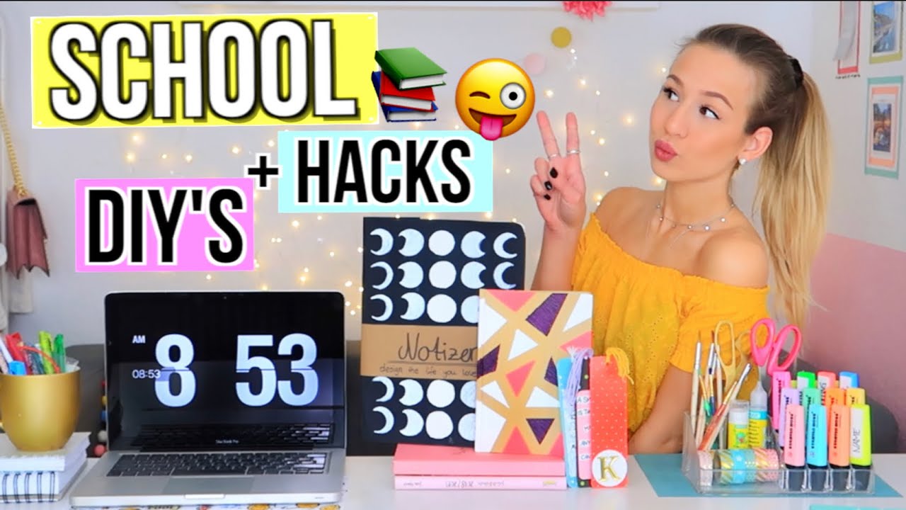BACK TO SCHOOL DIY SCHOOL SUPPLIES + HACKS ✏️Do It Yourself für Back To School  Deutsch