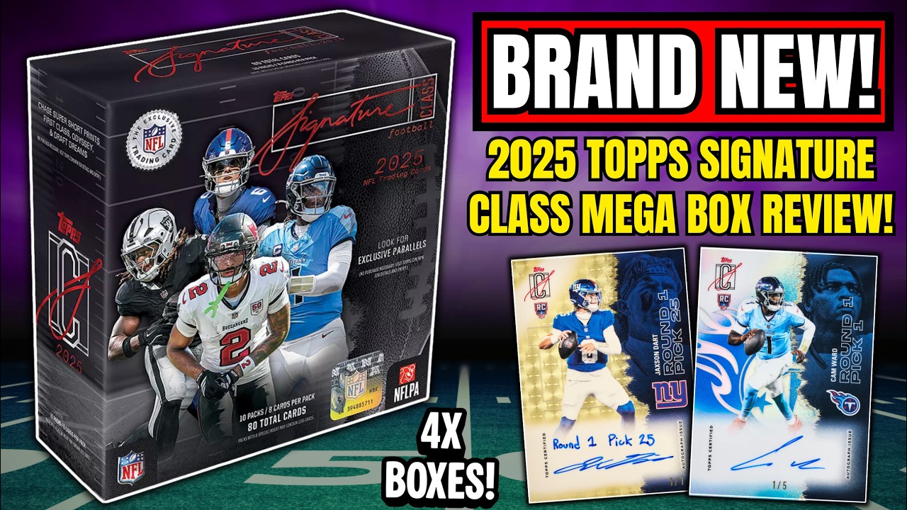 *ARE THE RUMORS TRUE?!🤔 2025 TOPPS SIGNATURE CLASS FOOTBALL MEGA BOX REVIEW!🏈