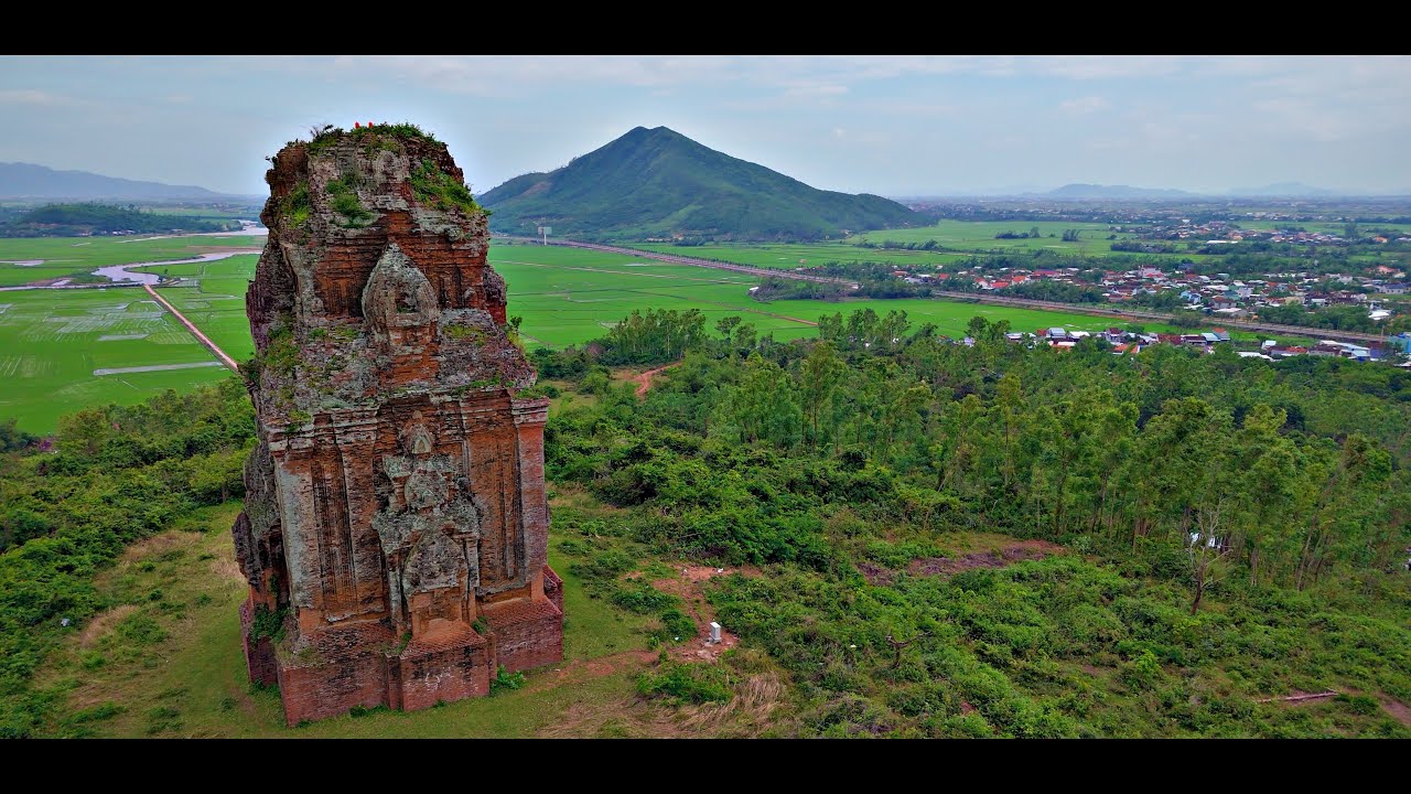 Phu Loc Champa Tower by Drone, Vietnam.