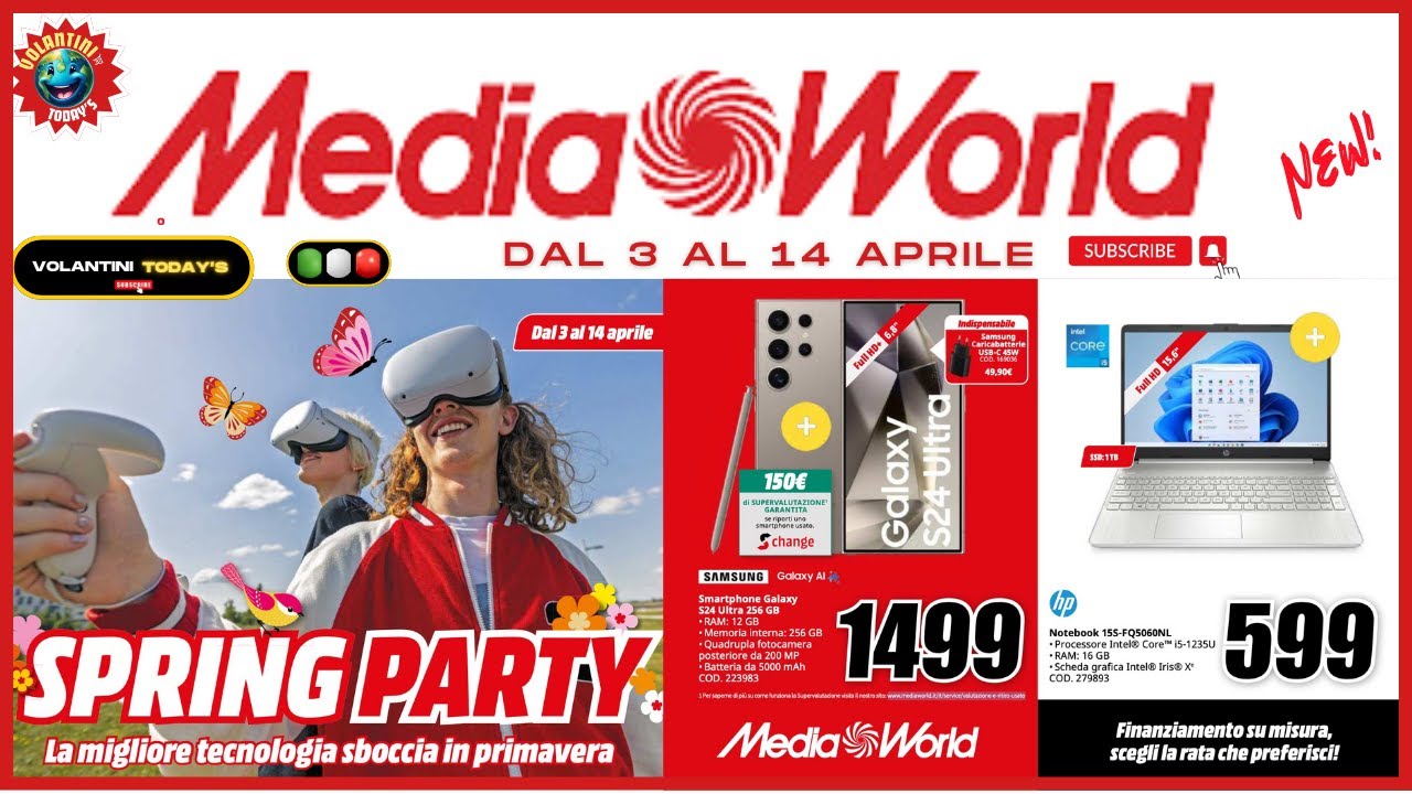 🔥 OFFERTE 🔥 VOLANTINO MEDIAWORLD  DAL 3 APRILE AL 14 APRILE 2024 🟢⚪️🔴