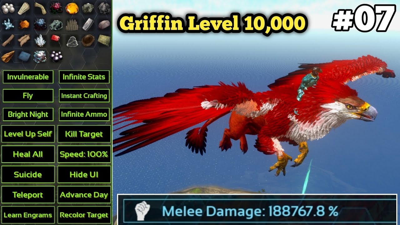 Ark Mobile God Console & Acendent Creature | Ep 07 Taming Griffin Level 10,000