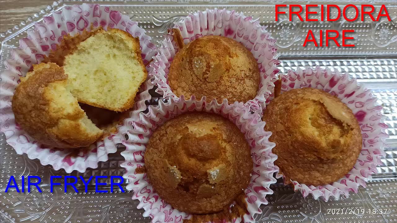 Magdalenas en la freidora de aire. Probando la air fryer. Rico no. Lo siguiente.