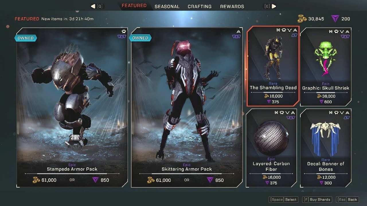 Anthem New Armor Sets Available NOW! Season of Skull
