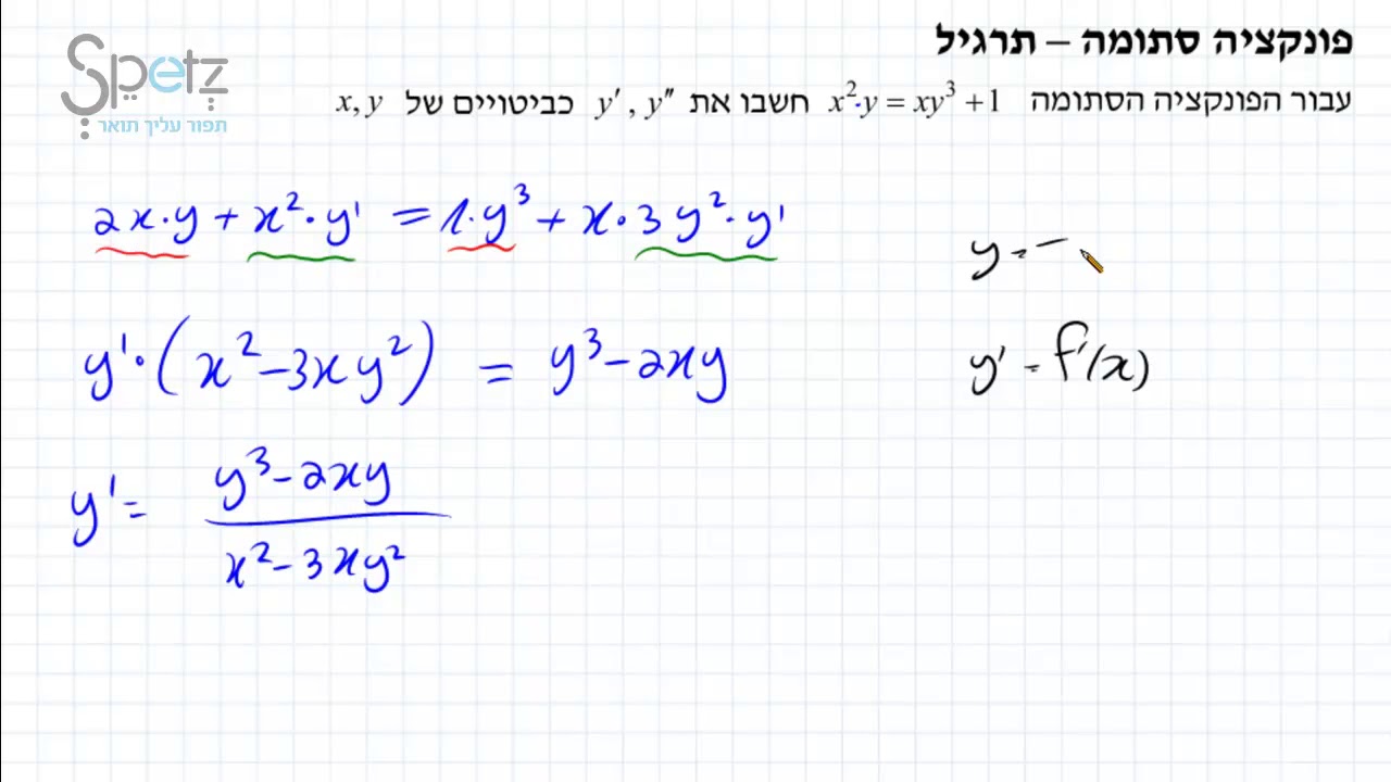 פונקציה סתומה   תרגיל 2