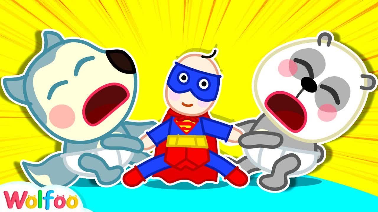 Baby Wolfoo vs Baby Pando for Superman - The Olden Days | Wolfoo Family Kids Cartoon