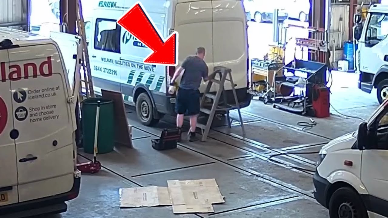 😱LADDER ACCIDENT NEAR VAN