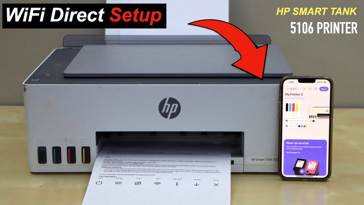 Настройка HP Smart Tank 5106 через WiFi Direct!!