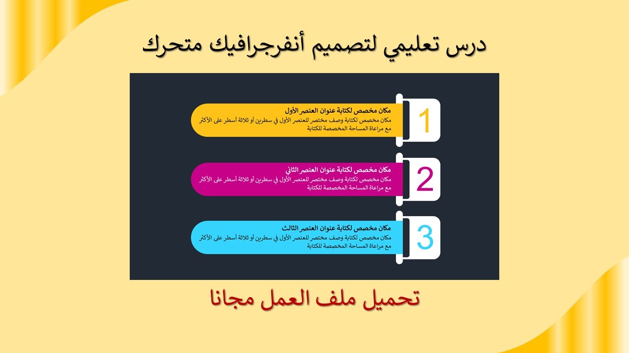 تصميم انفوجرافيك متحرك ثلاثي العناصر | درس تطبيقي