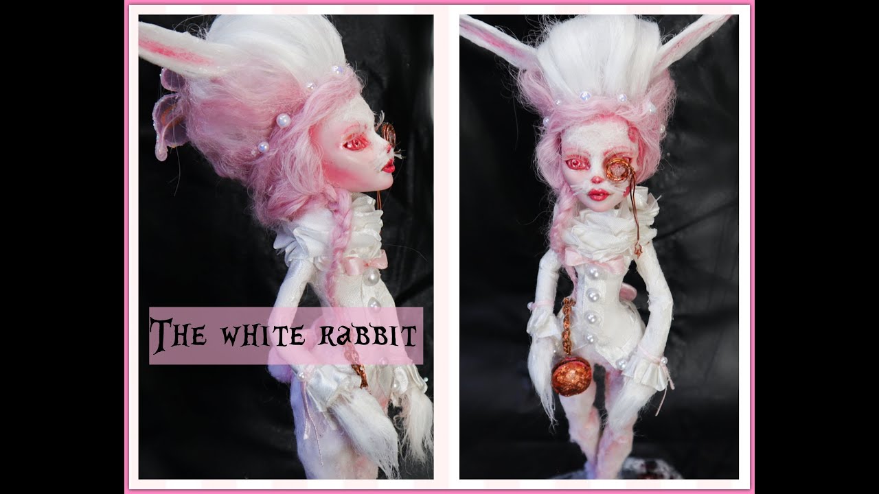 MONSTER HIGH DOLL REPAINT | FACE UP | VICTORIAN EDWARDIAN HAIR | ALICE IN WONDERLAND | WHITE RABBIT