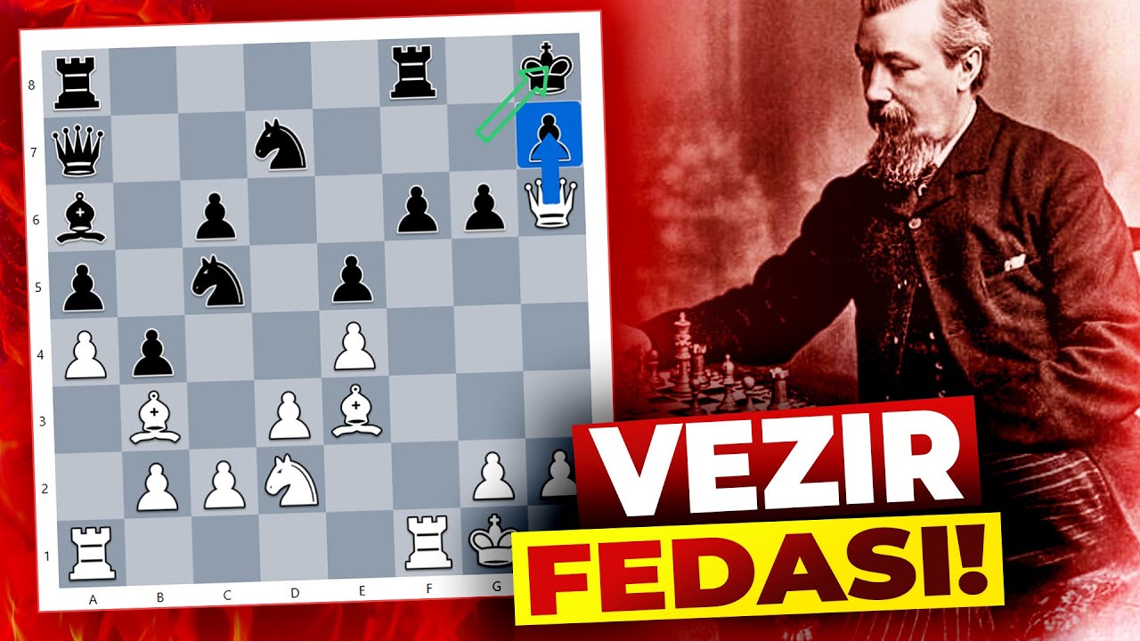 Joseph Henry Blackburne Mat için Vezir Feda Ediyor! (Blackburne Notlarıyla Anlatım)