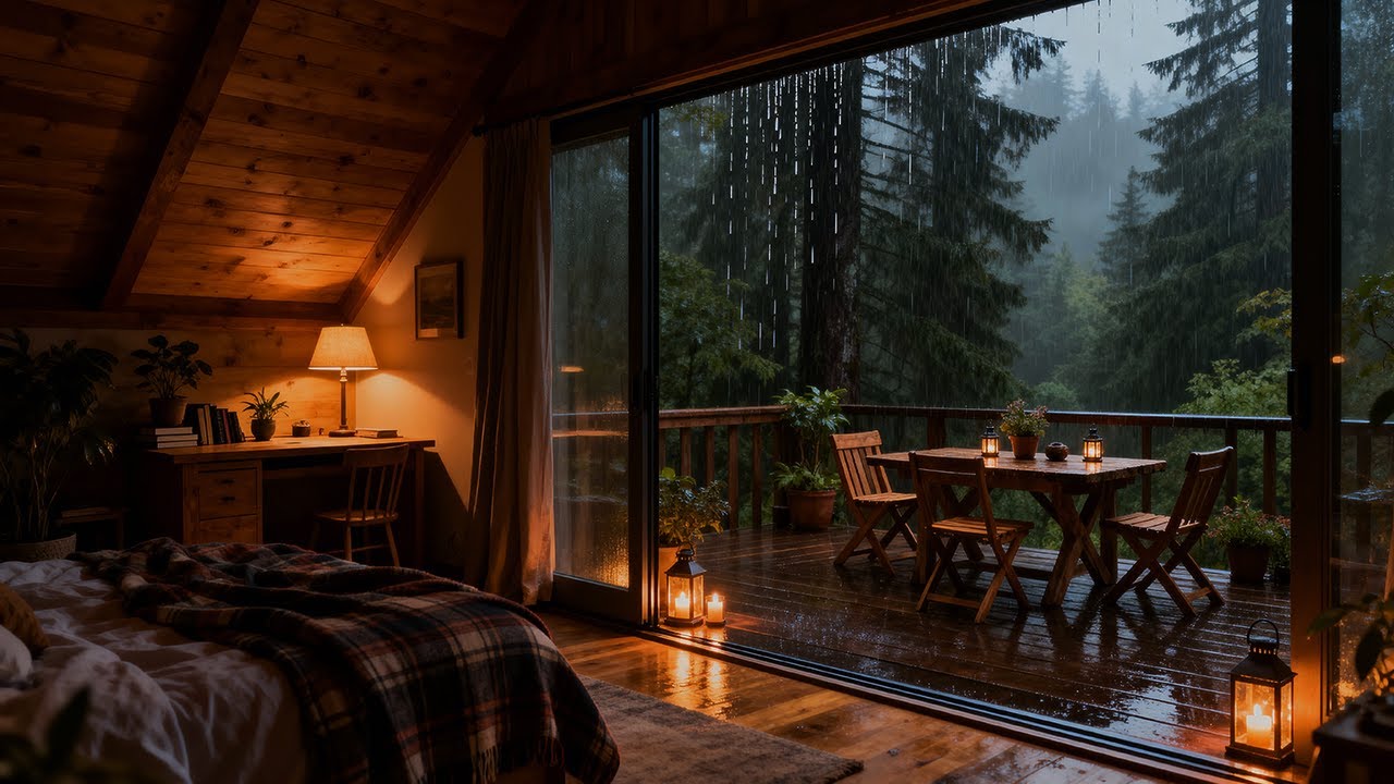 Rainy Forest Cabin 🌧️ |  The Coziest Rain Sounds for Deep Sleep