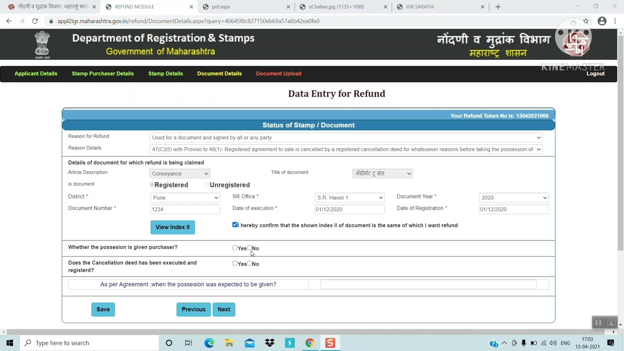 Refund |  Department of Registration and Stamps | IGR