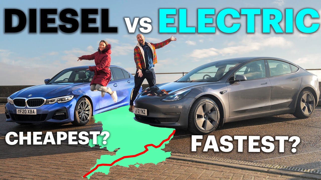 Diesel vs EV roadtrip BATTLE: £23,000 Tesla vs BMW – which is faster and cheaper?