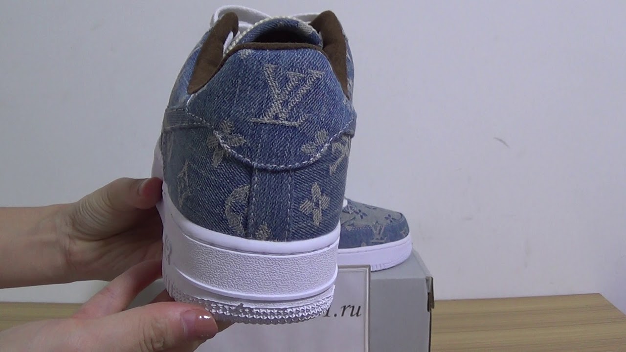 Authentic Louis vuitton x Supreme x Nike Air Force 1 &ldquo;Denim&rdquo;