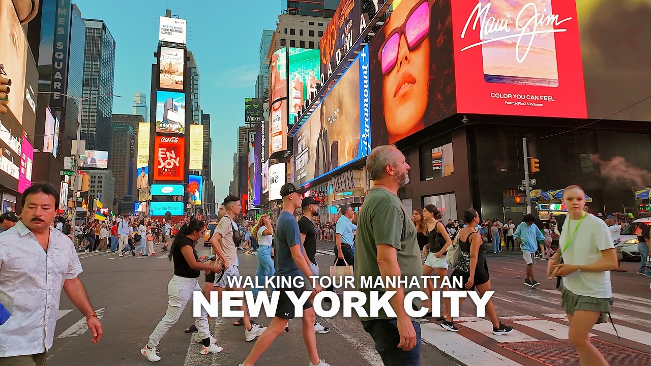 NEW YORK CITY WALKING TOUR MANHATTAN 6th Avenue, Times Square, 42nd Street, 5th Avenue, 8th Avenue