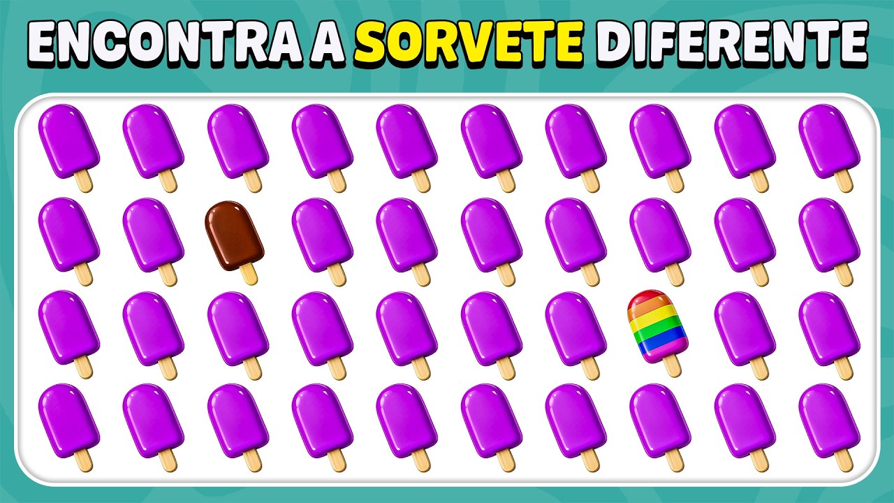 Encontre O Emoji Diferent - Edição Sorvete 🍦🍨🍧 | 40 Níveis | Fácil, Médio, Difícil | Abelha De Teste